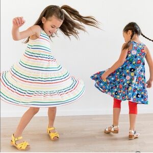 HANNA ANDERSSON Twirl Power Tank Dress Size 110 US 5 White Multi rainbow…